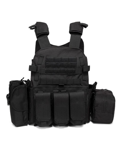 Gilet Tactique Survie Noir Pour