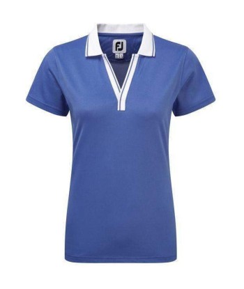 FOOTJOY POLO FEMME STRETCH PIQUE COL V bleu À commander