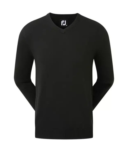 Footjoy Pullover Col V Noir la colonne vertébrale