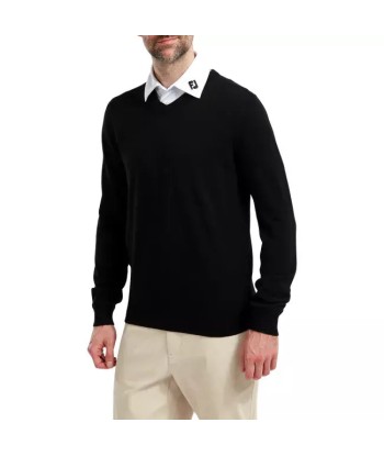 Footjoy Pullover Col V Noir la colonne vertébrale