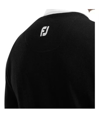 Footjoy Pullover Col V Noir la colonne vertébrale