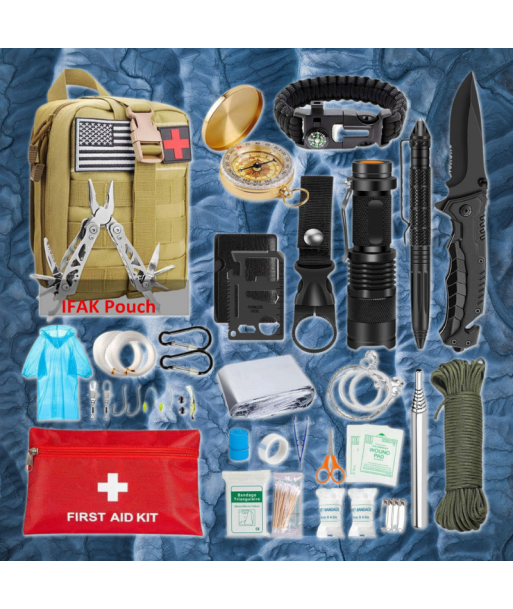 Kit de Survie avancé Kaki Paris Déstockage Promo