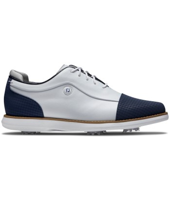 Footjoy Chaussure Traditions Shield Tip Lady Blanche bleu chez Cornerstreet bien 