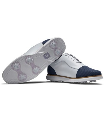 Footjoy Chaussure Traditions Shield Tip Lady Blanche bleu chez Cornerstreet bien 