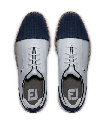 Footjoy Chaussure Traditions Shield Tip Lady Blanche bleu chez Cornerstreet bien 