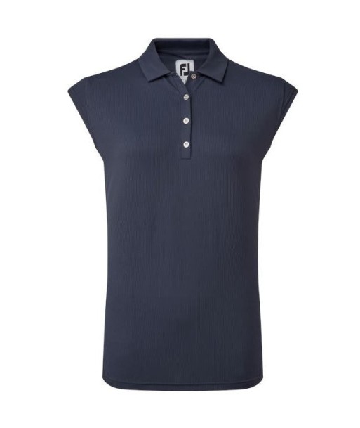 Footjoy polo en tricot avec mini manche navy la colonne vertébrale