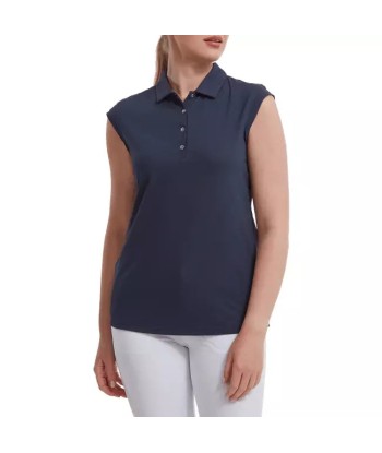 Footjoy polo en tricot avec mini manche navy la colonne vertébrale