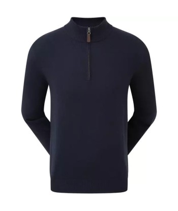 Footjoy pull 1/4 Zip Mélange de Laine Bleu marine pas cher