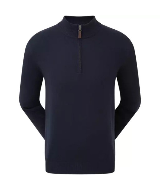 Footjoy pull 1/4 Zip Mélange de Laine Bleu marine pas cher