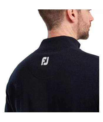 Footjoy pull 1/4 Zip Mélange de Laine Bleu marine pas cher