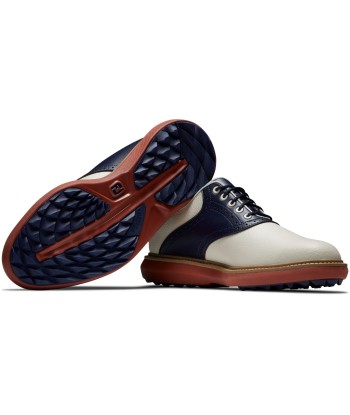 Footjoy Traditions spikeless Blanche bleu gris rouge destockage