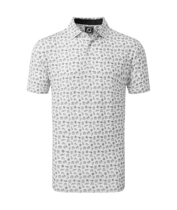 Footjoy Polo Travel Print White Black paiement sécurisé