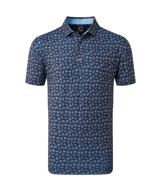 Footjoy Polo Travel Print Navy True Blue en ligne