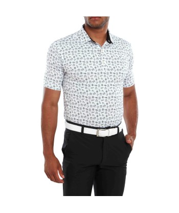 Footjoy Polo Travel Print White Black paiement sécurisé