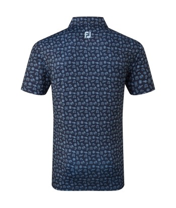 Footjoy Polo Travel Print Navy True Blue en ligne