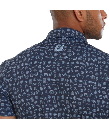 Footjoy Polo Travel Print Navy True Blue en ligne