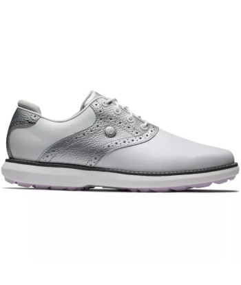 Footjoy Traditions spikeless LADY Blanche Argenté Violet destockage