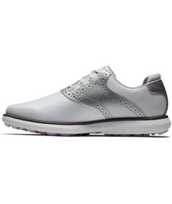 Footjoy Traditions spikeless LADY Blanche Argenté Violet destockage