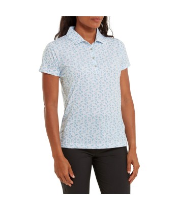 Footjoy polo imprimé Floral Blanc bleu sur le site 