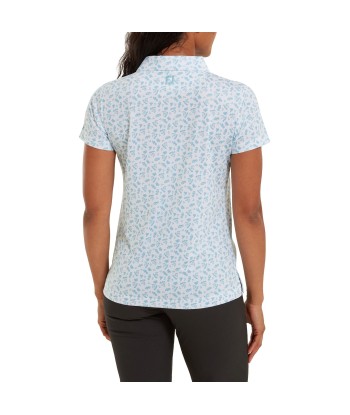 Footjoy polo imprimé Floral Blanc bleu sur le site 