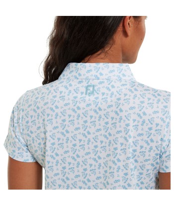 Footjoy polo imprimé Floral Blanc bleu sur le site 