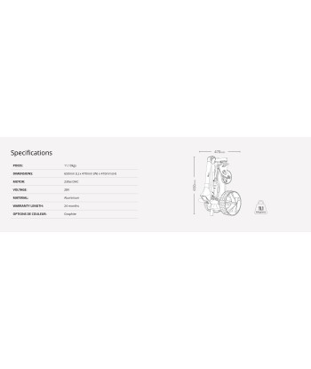 Motocaddy M3 GPS DHC le des métaux précieux