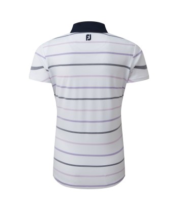 Footjoy Polo Lady Jacquard Oeil d'Oiseau Blanc Marine Le MVP de beaucoup