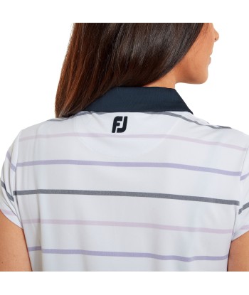 Footjoy Polo Lady Jacquard Oeil d'Oiseau Blanc Marine Le MVP de beaucoup