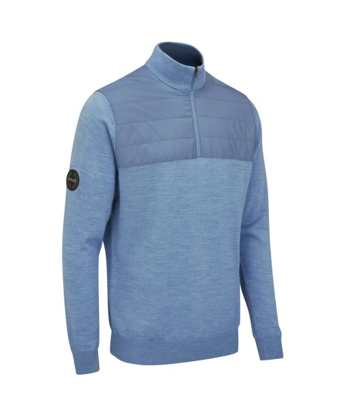 PING PULL MIDLAYER MERINO RANDLE STONE BLUE Profitez des Offres !